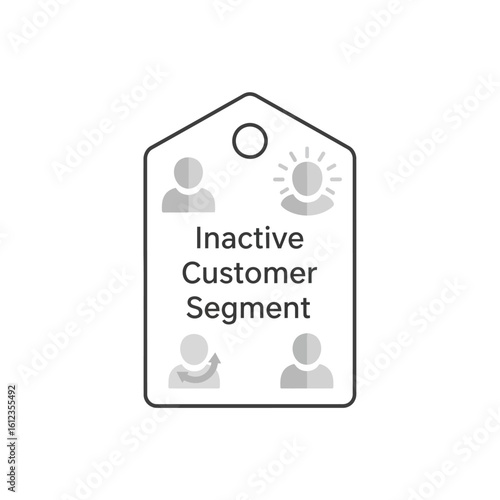 A graphic representation of an inactive customer segment, featuring icons and text.