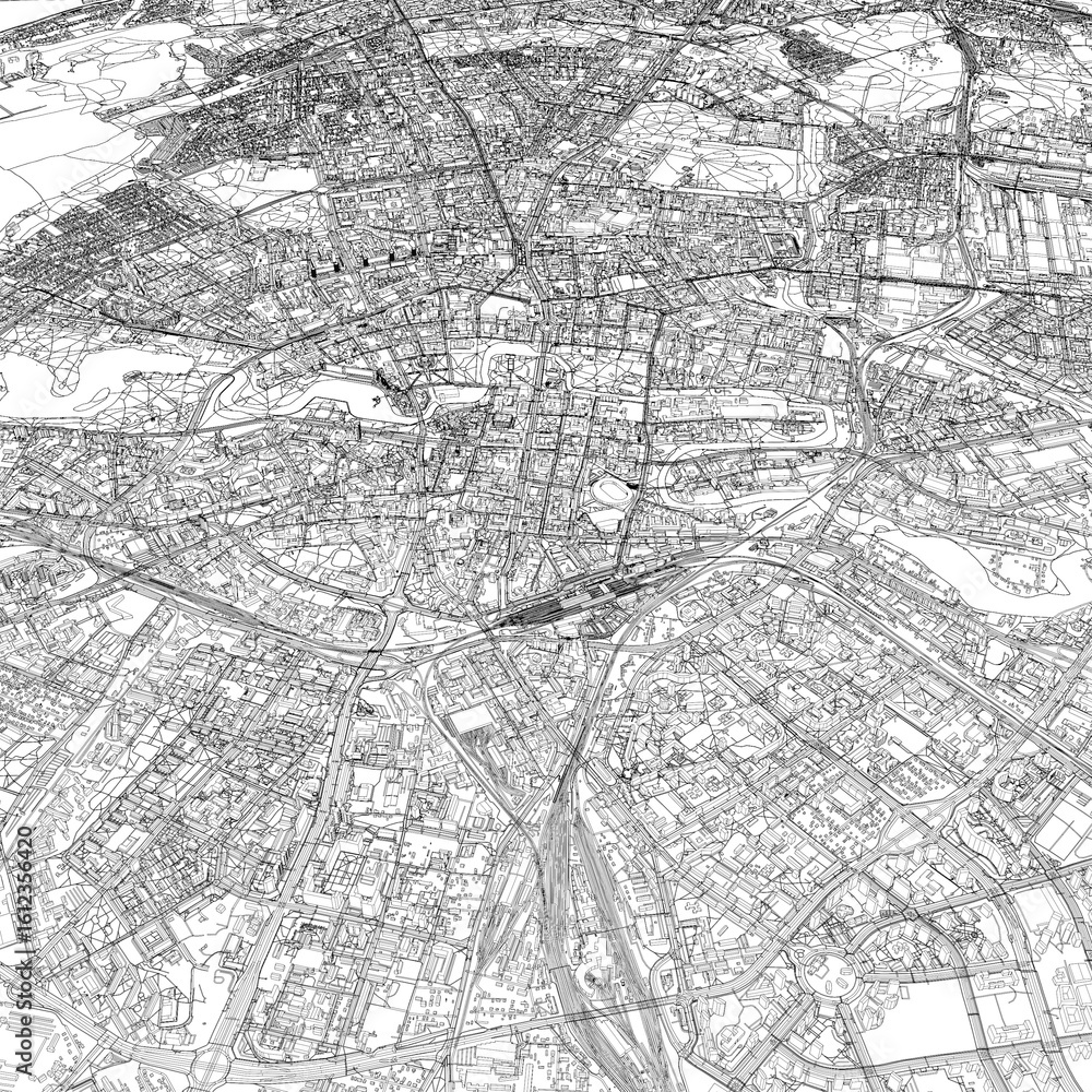 Fototapeta premium 3D illustration of city and urban in Minsk Belarus