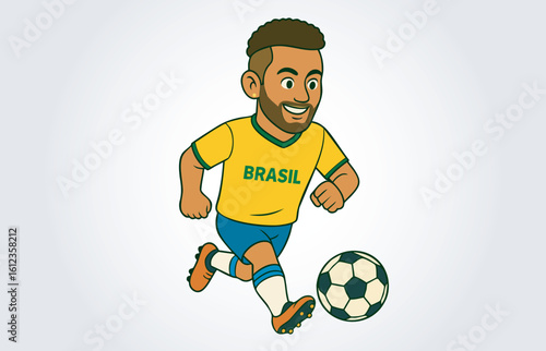 Brazil Soccer or Footbll Player Mascot Cartoon Character Template