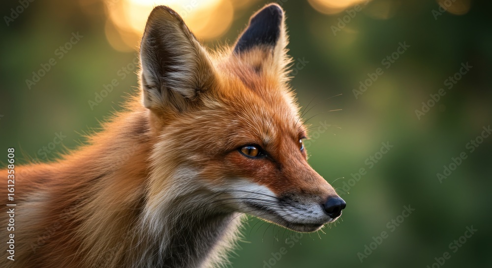Fototapeta premium Fox profile at sunset
