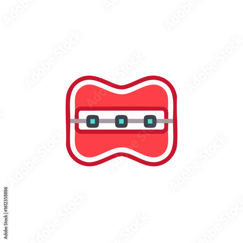 Orthodontics vector: teeth braces illustration for dental care