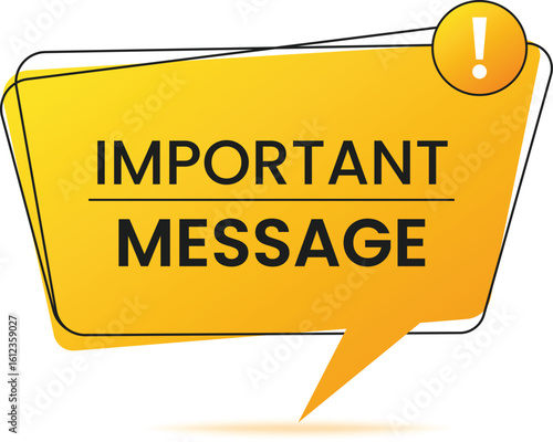 Schilderij op canvas Yellow Alert Important Message Notification Banner with Bold Exclamation Mark fo