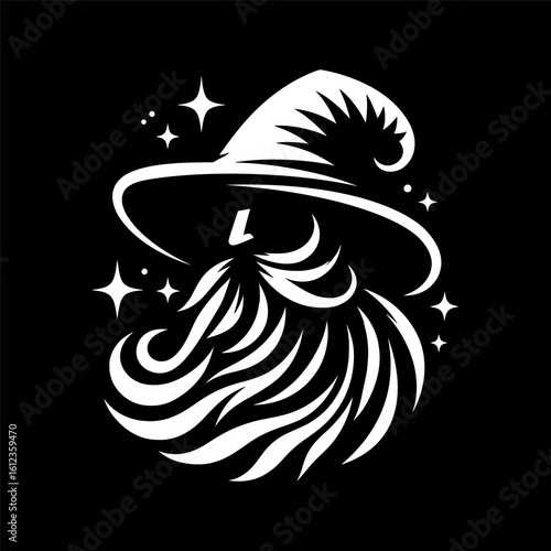 Vintage Style Wizard Head Logo