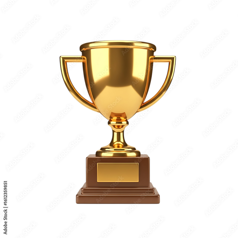Golden Trophy Award on Transparent Background Symbolizing Achievement Excellence and Victory in Competitions and Success Golden Trophy Award on Transparent Background Symbolizing Achievement Excellence and Victory in Competitions and Success
