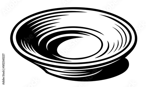 Empty bowl design with swirling patterns and shadows Generative AI