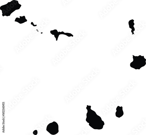 Cabo Verde country silhouette map design
