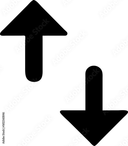Black arrow pointing up with a line, upload or insert icon
