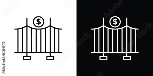 Bridging loan icon. linear style sign for mobile concept and web design.