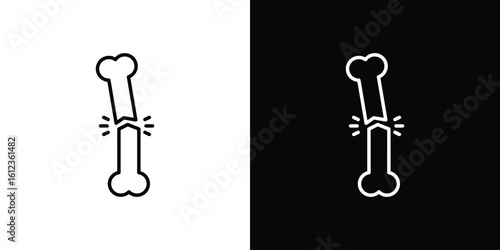 Broken bone icon. linear style sign for mobile concept and web design.