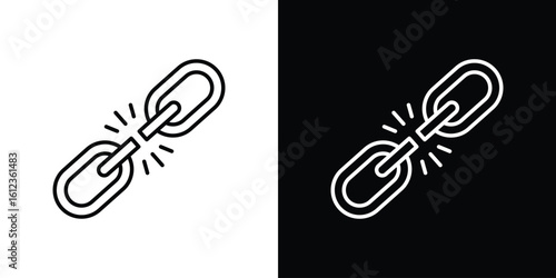 Broken link icon. linear style sign for mobile concept and web design.