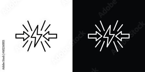 Conflict icon. linear style sign for mobile concept and web design.