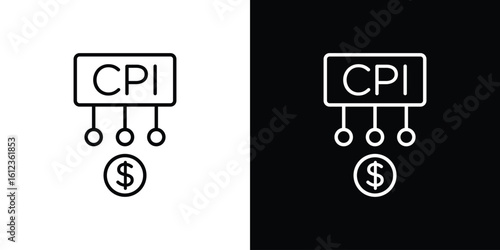 Consumer prices index icon. linear style sign for mobile concept and web design.