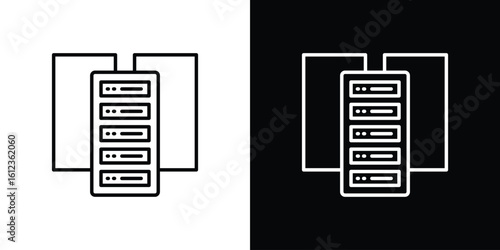 Data center icon. linear style sign for mobile concept and web design.
