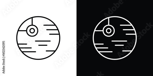 Death star icon. linear style sign for mobile concept and web design.