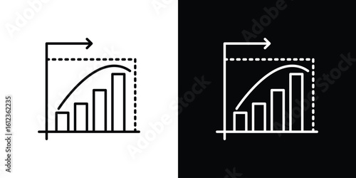 Diminishing returns icon. linear style sign for mobile concept and web design.