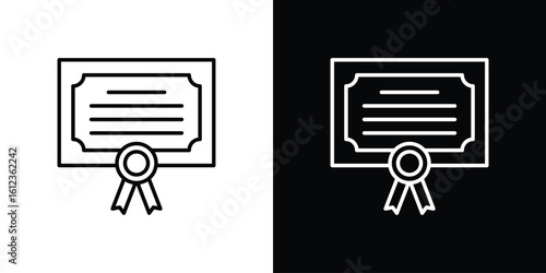 Diploma icon. linear style sign for mobile concept and web design.