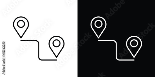 Distance icon. linear style sign for mobile concept and web design.