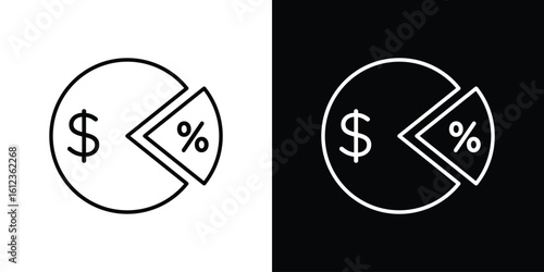 Dividend yield icon. linear style sign for mobile concept and web design.