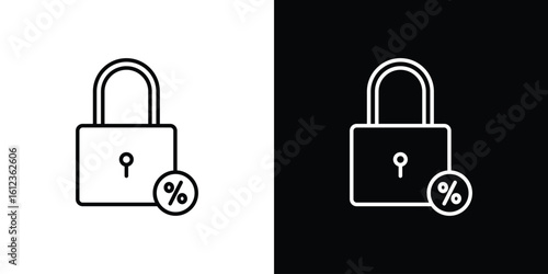 Fixed rate mortgage icon. linear style sign for mobile concept and web design.