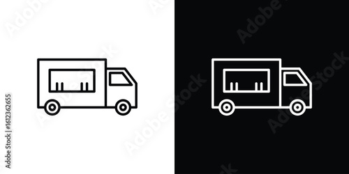 Food truck icon. linear style sign for mobile concept and web design.