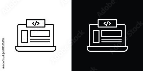 Front end icon. linear style sign for mobile concept and web design.