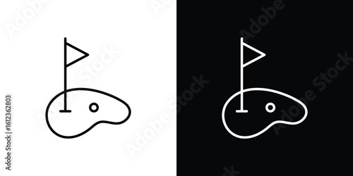 Golf yard icon. linear style sign for mobile concept and web design.