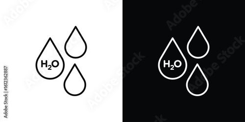 H2o icon. linear style sign for mobile concept and web design.
