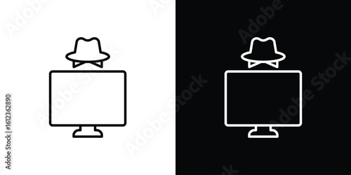 Hacker icon. linear style sign for mobile concept and web design.