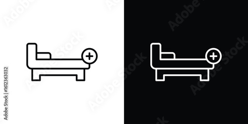 Hospital bed icon. linear style sign for mobile concept and web design.