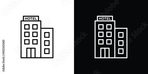 hotel icon. linear style sign for mobile concept and web design.