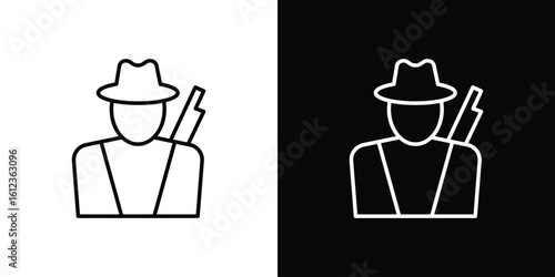 Hunter icon. linear style sign for mobile concept and web design.