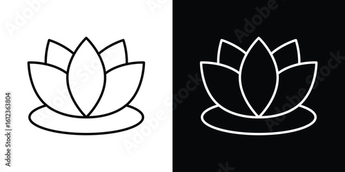 Lotus flower icon. linear style sign for mobile concept and web design.