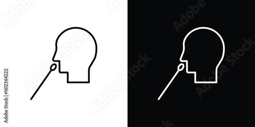Nasal swab icon. linear style sign for mobile concept and web design.