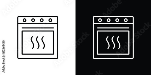 Oven icon. linear style sign for mobile concept and web design.