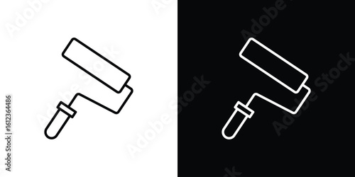 Paint roller icon. linear style sign for mobile concept and web design.