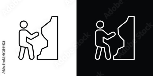 People Climbing icon. linear style sign for mobile concept and web design.