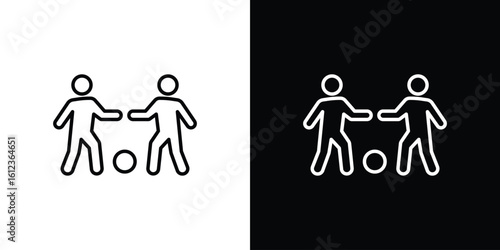 People playing Ball icon. linear style sign for mobile concept and web design.