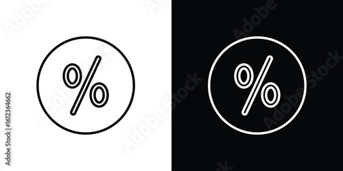 Percent icon. linear style sign for mobile concept and web design.