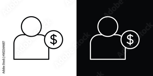 Personal loan icon. linear style sign for mobile concept and web design.