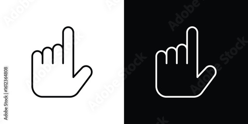 Pointing hand icon. linear style sign for mobile concept and web design.