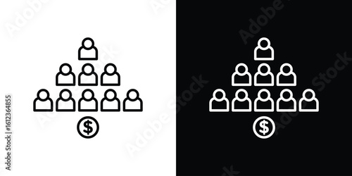 Ponzi scheme icon. linear style sign for mobile concept and web design.