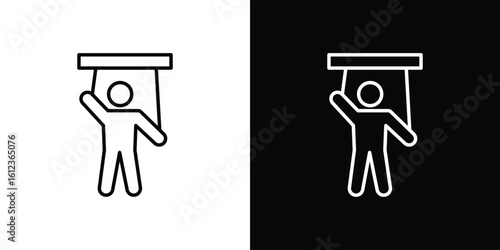 Puppet icon. linear style sign for mobile concept and web design.