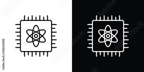 Quantum computing icon. linear style sign for mobile concept and web design.