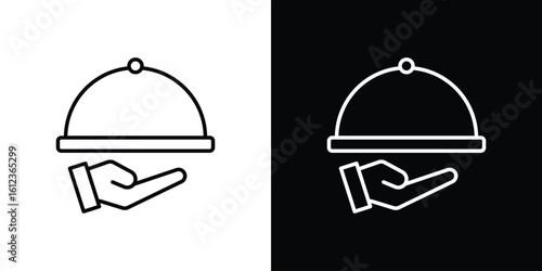 Restaurant Tray icon. linear style sign for mobile concept and web design.