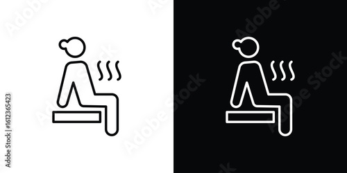 Sauna icon. linear style sign for mobile concept and web design.