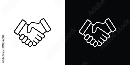 Shake hands icon. linear style sign for mobile concept and web design.