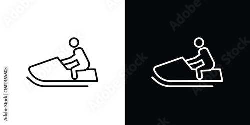 Snowmobile sport icon. linear style sign for mobile concept and web design.