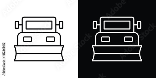 Snowplow icon. linear style sign for mobile concept and web design.