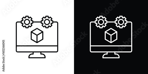 Virtual machine icon. linear style sign for mobile concept and web design.