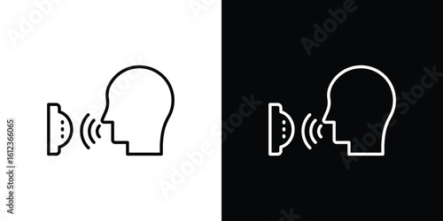 Voice control icon. linear style sign for mobile concept and web design.